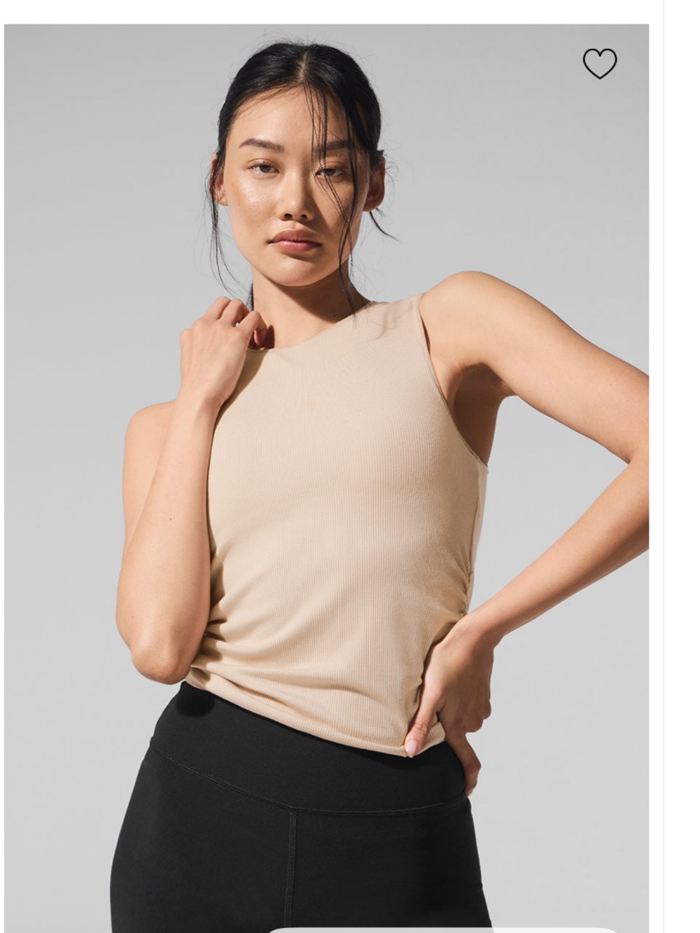 ALO Yoga Ribbed En Pointe Tank - Macadamia